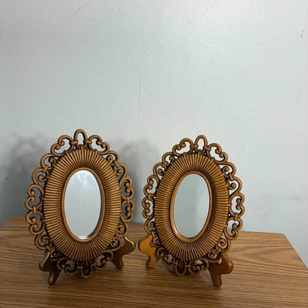Vintage Syrocco Homco Oval Wall Mirrors 9”